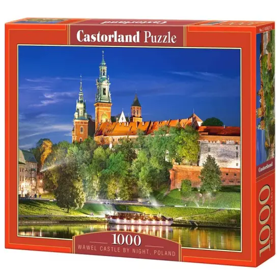 1000 Piece Jigsaw Puzzle, Wawel Castle by Night, Poland, Royal heritage, Royal Castle, Adult puzzle, CastorlandC-103027-2 {1}