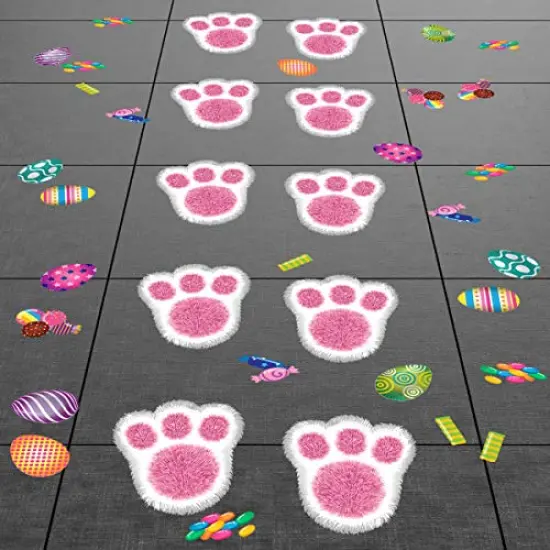 80 Total Paw Print Egg & Candy Floor Decals {2}