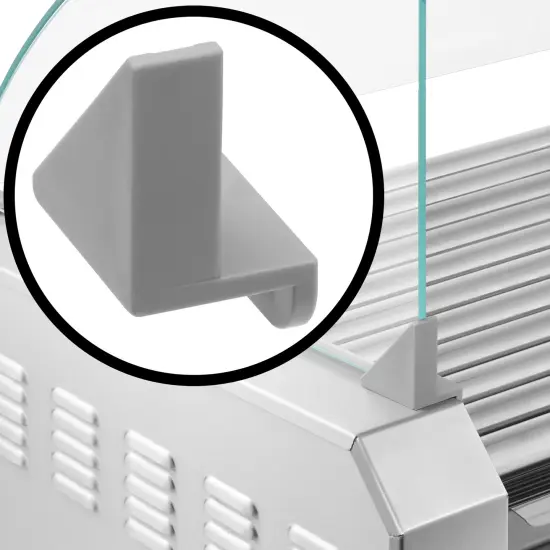 Olde Midway (Set of 4) Replacement Bracket Clips for Hot Dog Roller Machine Glass Cover Sneeze Guards {3}