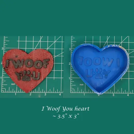 I Woof You Heart Silicone Freshie Mold {1}