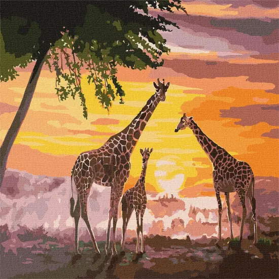 Painting by Numbers kit A family of giraffes KHO4353 {2}