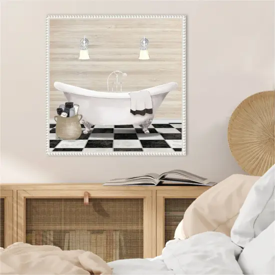 Bathroom I by Elizabeth Medley Framed Canvas Wall Art {6}
