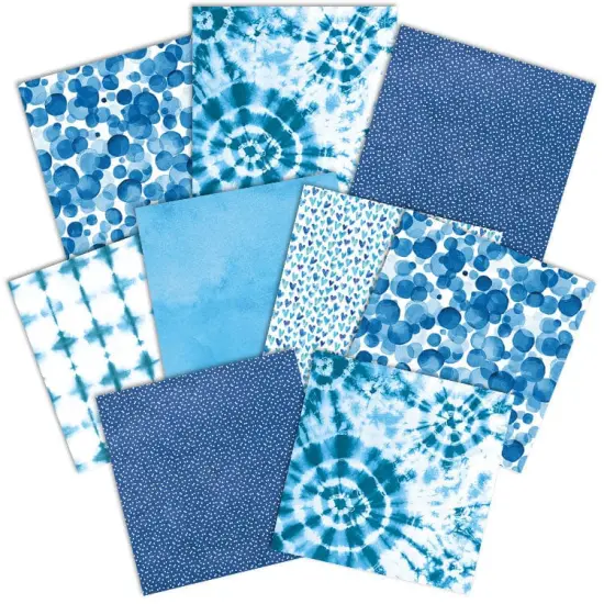 Blue Colorways Pattern 12 x 12 Scrapbook Paper Set {2}