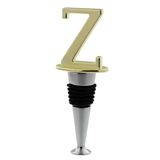 Reusable Wine Cork Bottle Wine Stopper Top Closer Seal with Brass Letter {1}