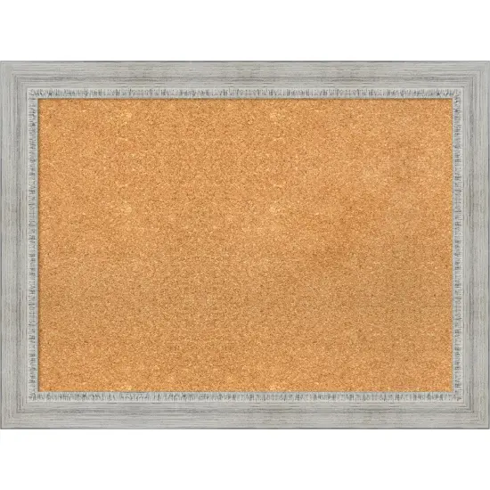 Rustic White Wash Wood Framed Corkboard, Natural Cork {1}