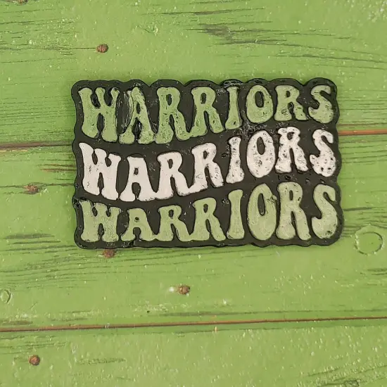 Warriors 3x Retro Font Silicone Freshie Mold {2}