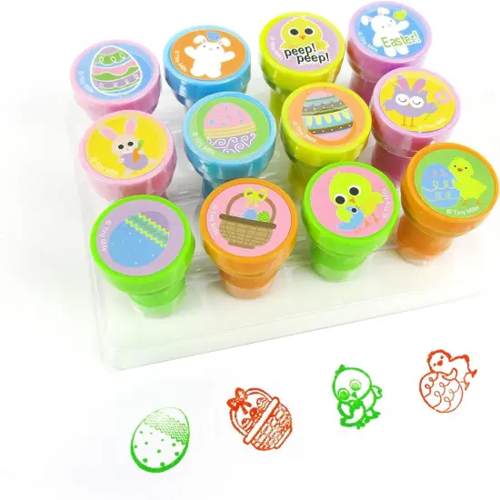 TINYMILLS 12 Pcs Easter Stamp Kit Easter Baset Stuffer {2}