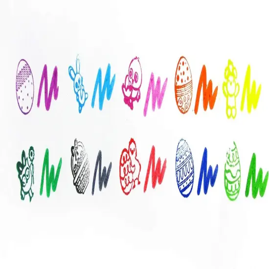 Easter Stamp Marker Set of 10, Easter Party Favors Easter Basket Stuffer Color Marker and Stamper Set, {4}