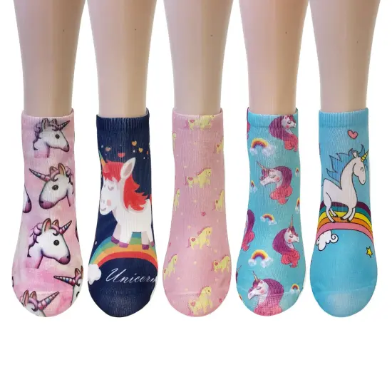 Wrapables 3D Novelty Funny Ankle Socks, Unicorns {1}