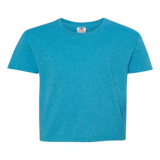 12 Pack: Fruit of the Loom&reg; Youth Short Sleeve Crew Neck T-Shirt Turquoise heather {1}