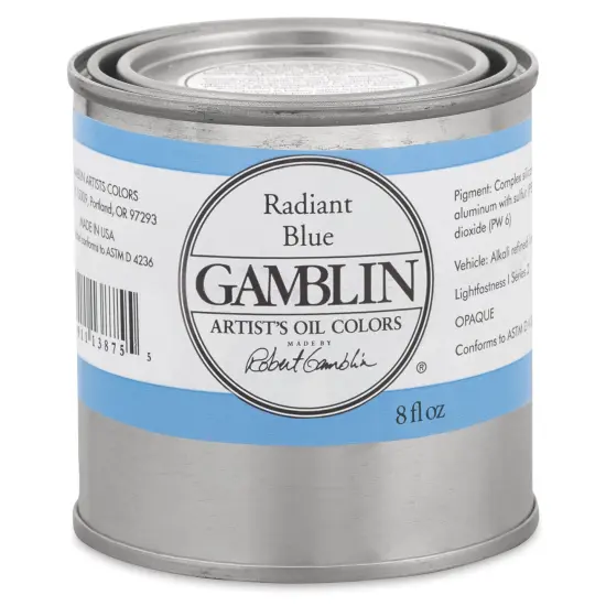 Gamblin Artist's Oil Color - Radiant Blue, 8 oz can {1}