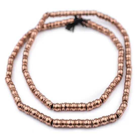 The Bead Chest Copper Beveled Barrel Beads 7x5mm, Full Strand of Quality Metal Spacers for DIY Jewelry Design {3}