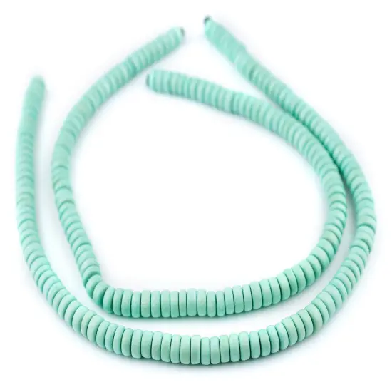 The Bead Chest Pistachio Green Disk Natural Wood Beads (4x8mm): Organic Eco-Friendly Wooden Bead Strand for DIY Jewelry, Crafts, Necklace and Bracelet Making {3}