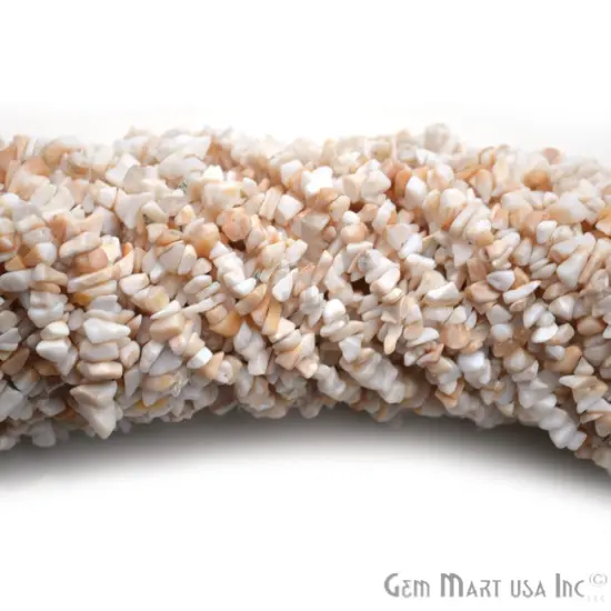 White Opal Chip Beads, 34 Inch, Natural Chip Strands, Drilled Strung Nugget Beads, 3-7mm, Polished, GemMartUSA (CHWO-70001) {5}