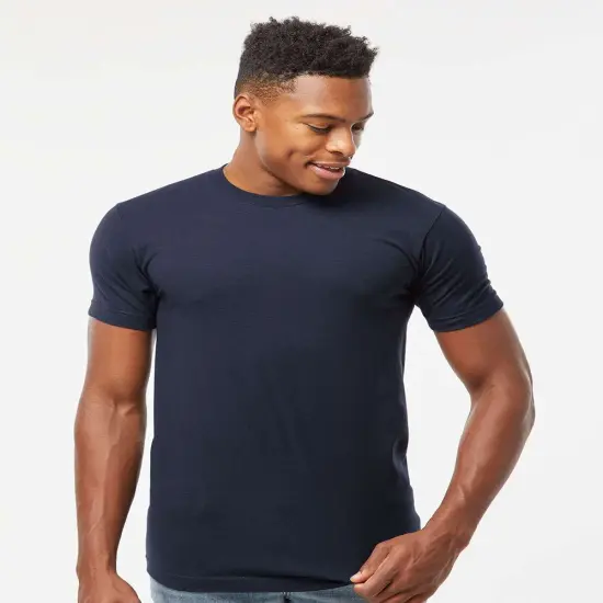 Tultex&reg; Fine Jersey Crew Neck Short Sleeve T-Shirt Navy {1}