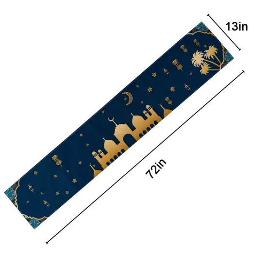 Eid Mubarak Table Runner Table Decorations - Ramadan Mosque Lattern Islamic Happy Ramadan Mubarak 2021 Party Supplies Decorations {6}
