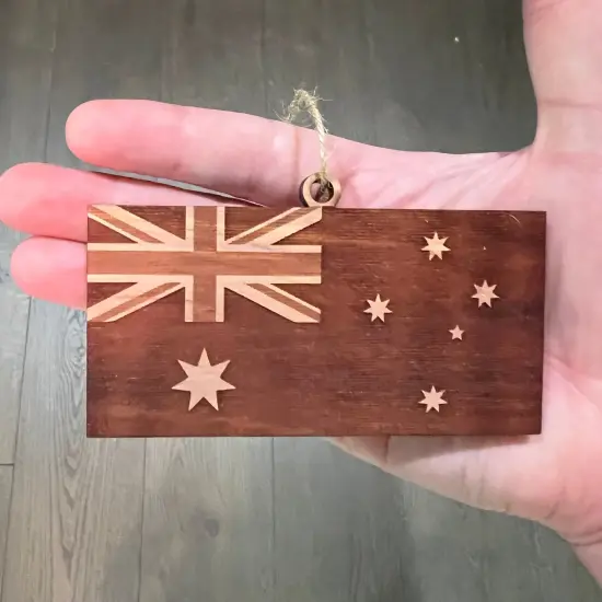 Australian Flag - Cedar Ornament {3}