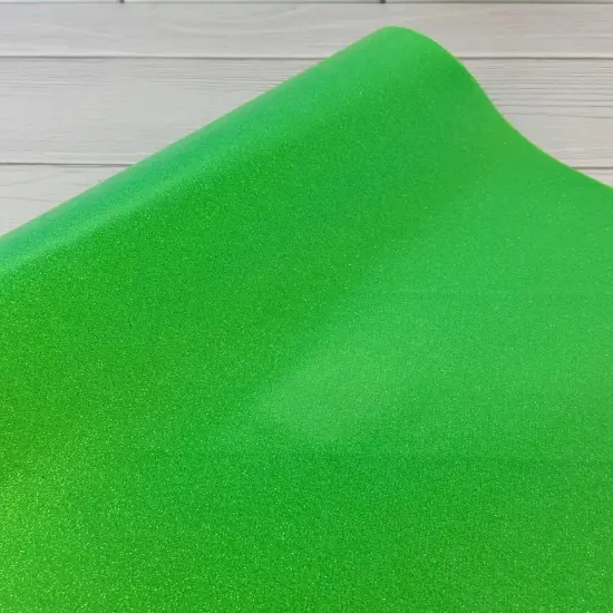 Neon Green Light Weight Smooth Glitter Vinyl {3}