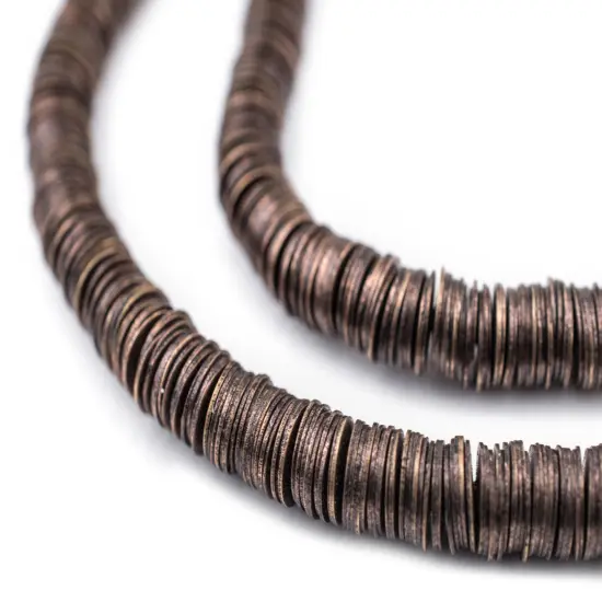The Bead Chest Antique Copper Flat Disk Heishi Beads (6mm), 16" Strand, Handmade for Jewelry Making & Crafts | Approximately 900 Beads {1}