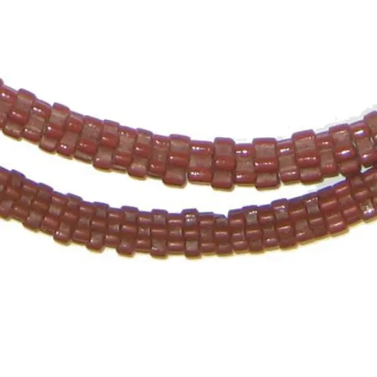 The Bead Chest Brown Star Snake Beads 5mm West Africa African Unusual Glass 26 Inch Strand Handmade {1}
