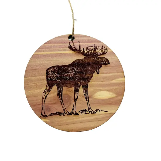 Moose - Cedar Ornament {3}