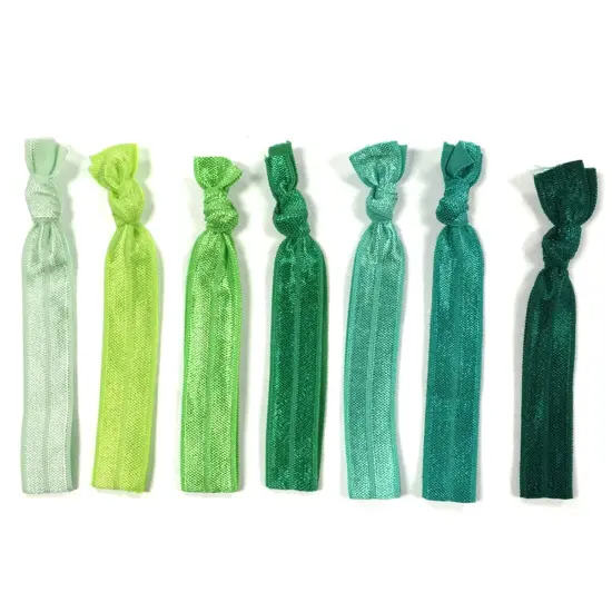 Wrapables Assorted Ribbon Hair Ties Ponytail Holder, Lucky {1}