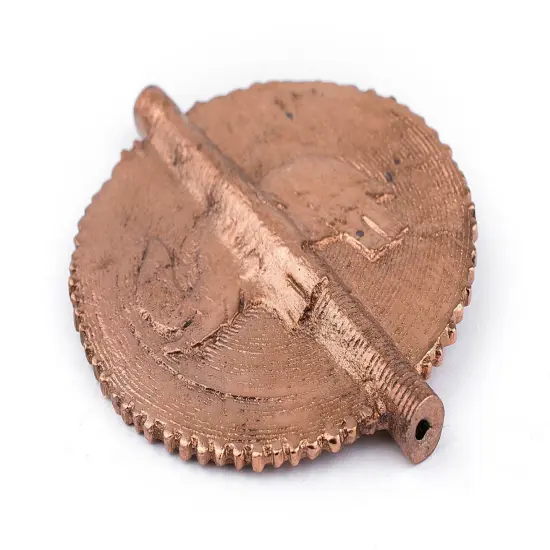 The Bead Chest Elephant Copper Sun Baule Bead Pendant (75x65mm): African Tribal Metal Pendant for DIY Jewelry and Necklace {3}