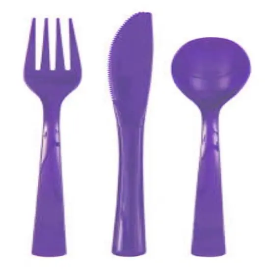 Neon Purple Assorted Cutlery {1}