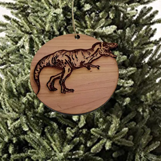 TRex Dinosaur - Cedar Ornament {2}