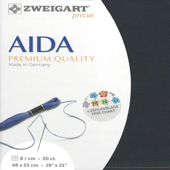 PrecutZweigart Aida extra fine 20 count Charcoal Grey {1}