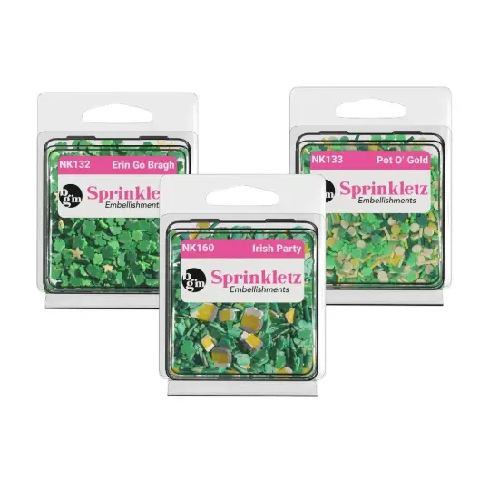 Buttons Galore and More Sprinkletz - Tiny Polymer Clay Embellishments - St. Patricks Day Bundle 36 grams {1}