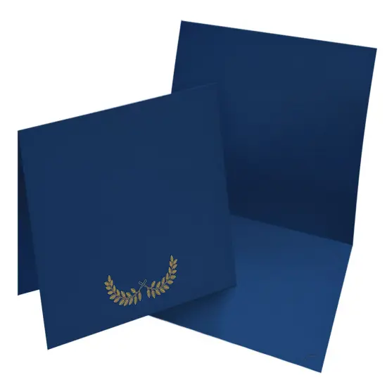 Great Papers! Certificate Cover with Gold Foil, Laurel, Navy, 12" x 9.375"(folded) with Die-Cuts for 8.5" x 11" Document, 5 Count {3}
