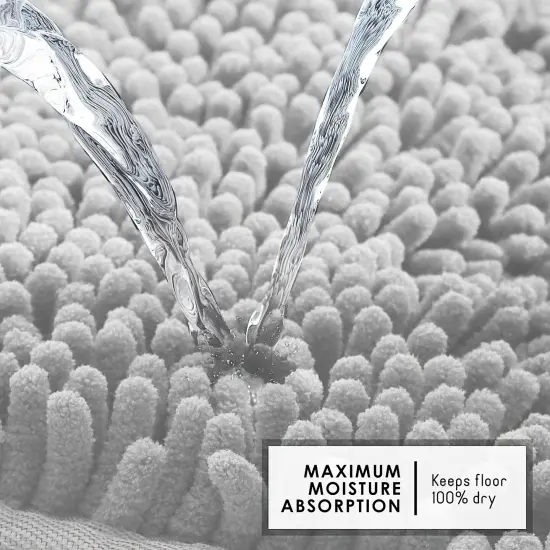 Hearth & Harbor Chenille Bath Mat Silver {5}