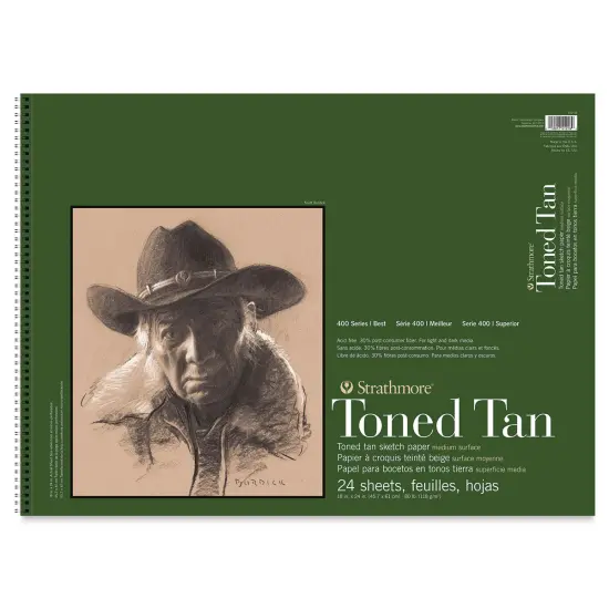 Strathmore 400 Series Recycled Toned Sketch Pad - 18" x 24", 24 Sheets, Warm Tan {1}
