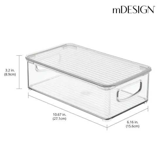 mDesign Plastic Storage Bin Box Container, Lid and Handles {3}