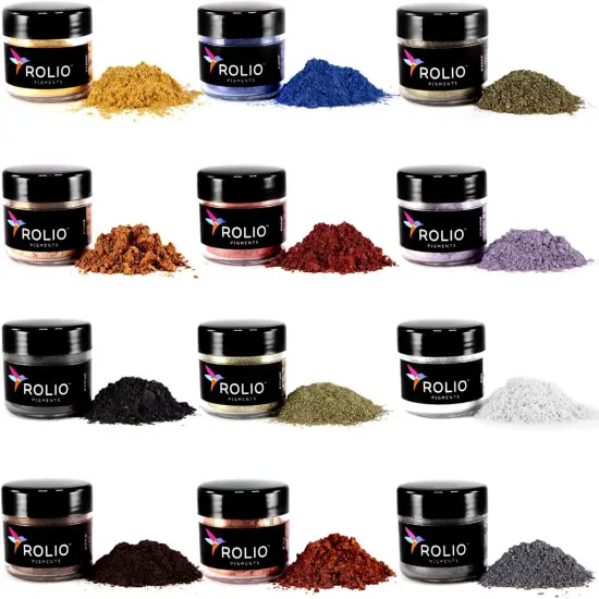 Rolio Mica Powder - Earth Colors 12 Color Set - 10g Jars {1}