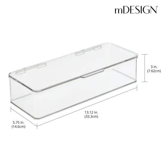 mDesign Plastic Kitchen Pantry/Fridge Storage Box with Hinged Lid {3}