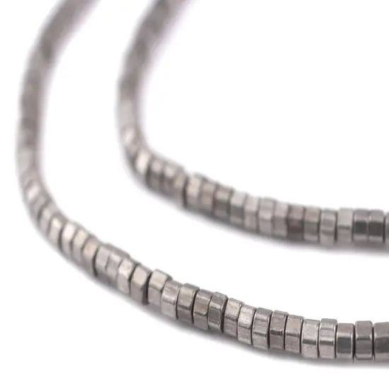 The Bead Chest Antique Silver Prism Heishi Beads (3mm) {1}