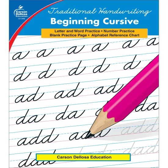 Carson Dellosa Beginning Cursive Handwriting Workbook, Traditional Writing Book With Number and Letter Tracing and Sight Words Practice, Classroom or Homeschool Curriculum {1}