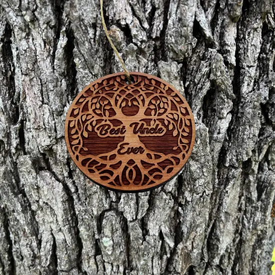 Best Uncle Ever Celtic Tree of Life - Cedar Ornament {2}
