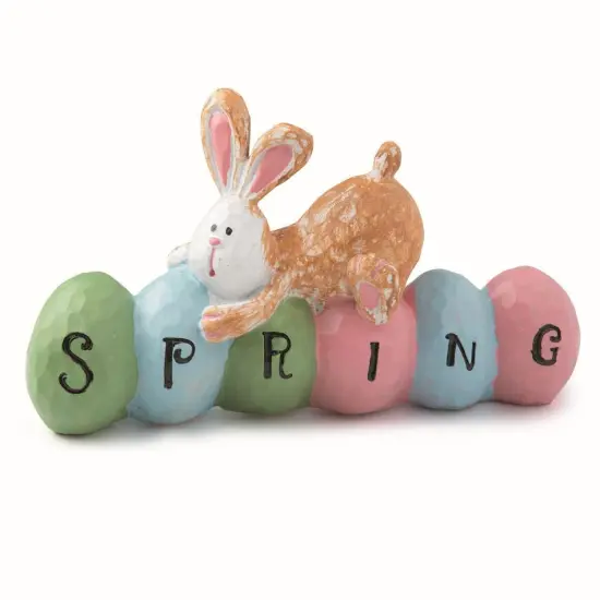 Fun Express Spring Bunny Tabletopper Easter Decorations - Hand Painted - Farmhouse Home Decor {5}