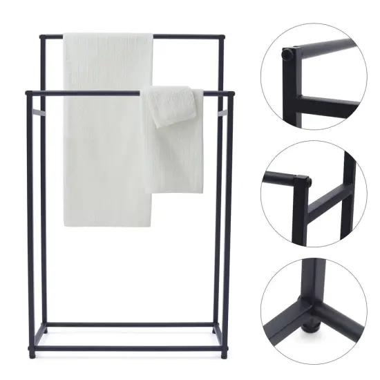 Floor Standing Towel Rack for Bathroom Indoor Outdoor, 23.6 x 8.7 x 39.4 Inch {3}
