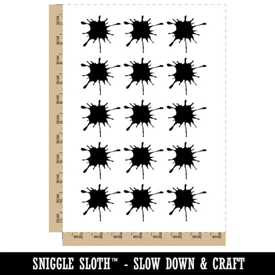 Ink Splatter Temporary Tattoo Water Resistant Fake Body Art Set Collection (1 Sheet) {3}