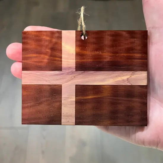 Denmark Flag - Cedar Ornament {3}