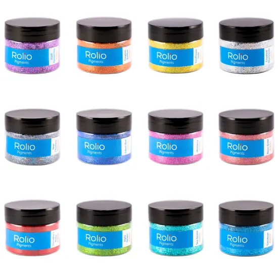 Rolio - Holographic Glitter Pure Set - 12 Color ,15g jars - Cosmetic Grade {1}