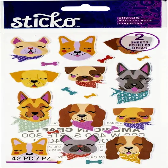 Sticko Dog Bandana Stickers-2 Sheet Set {1}