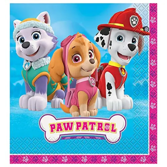 Pink and Blue Paw Patrol Luncheon Napkins with Skye, Everest, and Marshall {1}