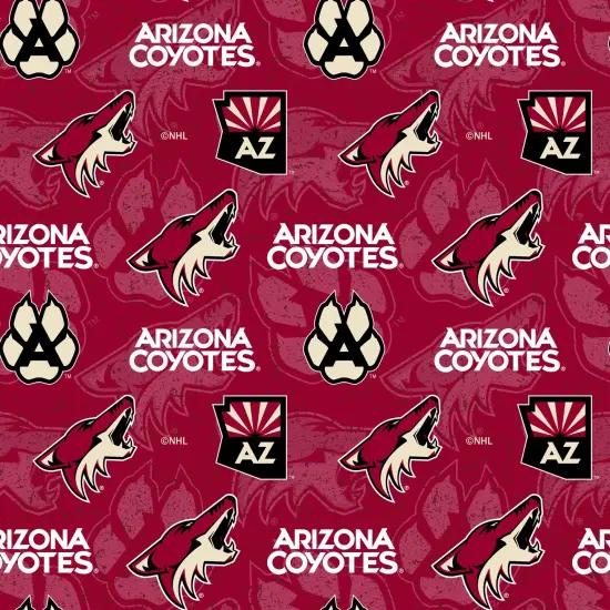 Sykel Enterprises NHL Team Cotton Fabric-Arizona Coyotes Tone on Tone Cotton Quilting Fabric {1}