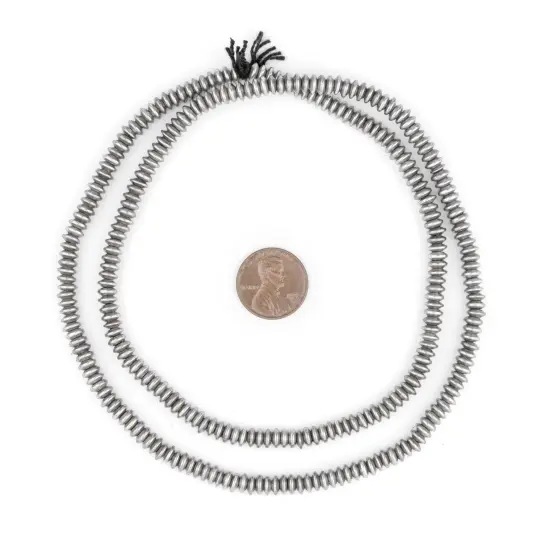The Bead Chest Silver 5mm Saucer Beads, Full Strand of Quality Metal Spacers for DIY Jewelry Design {2}