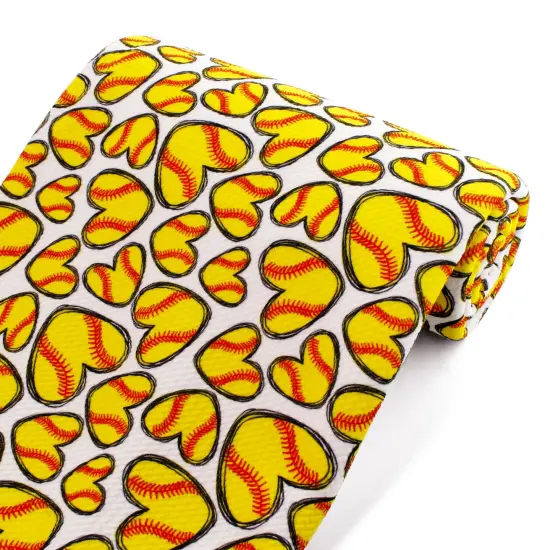 Softball Hearts Bullet Fabric {1}